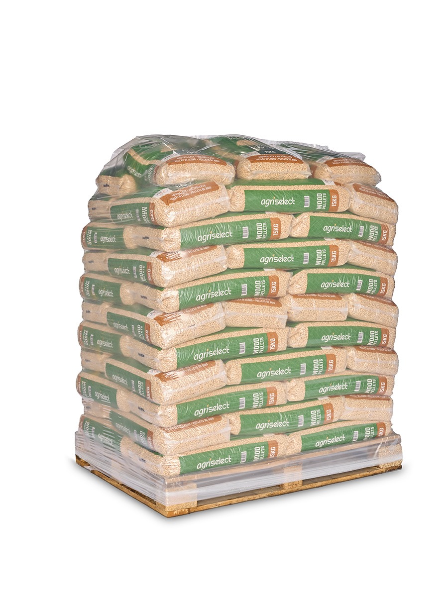 Houtpellets EN+A1 / DIN+ vier volle pallets 260x15kg bag (3900kg)